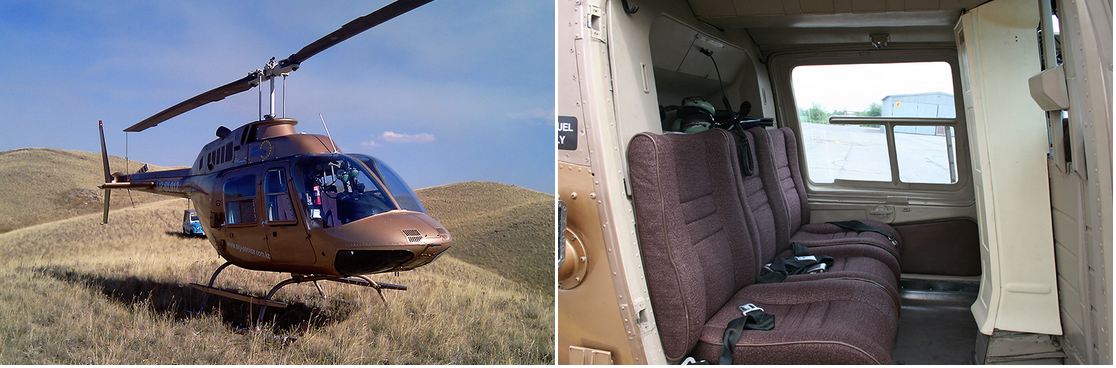 полет на вертолете в Казахстане